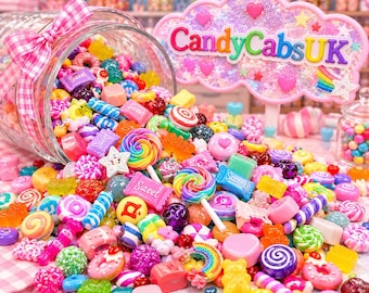 Fun Mixed Candy Resin Sweets Fake Flatback Food Dolls House Charms Cabochon Choose Amount