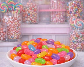 20 pcs mixed Realistic TINY Jelly Beans Sweets Candy Resin 3D Cabochons Dolls House Food 10mm