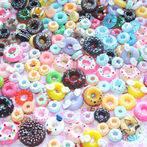 Fun Mixed Resin DONUT CAKES Sweets Fake Flatback 3D Food Dolls House Charms Cabochon Choose Amount