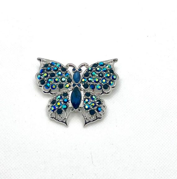 Blue Ab Butterfly Brooch