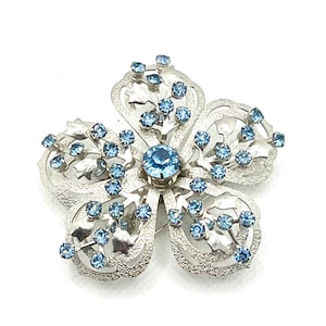 Light Blue Flower Brooch