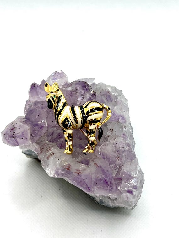 Zebra Brooch signed D Orlan