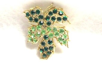 Vintage Green Leaf Brooch