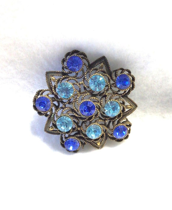 Vintage Blue Brooch - image 1