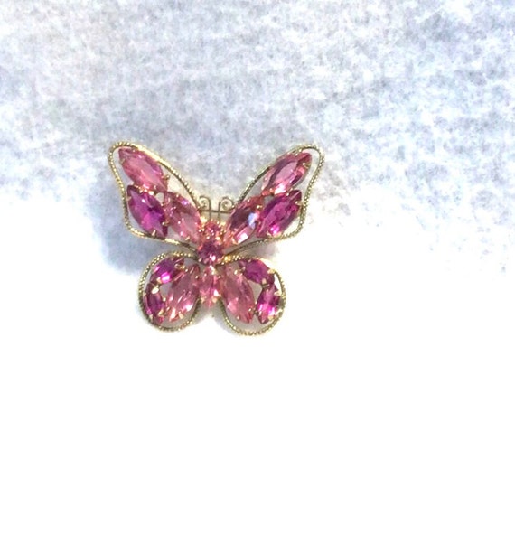 Pink and Fuchsia Butterfly Brooch