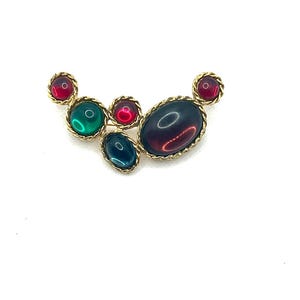 Multi Colored Cab Brooch