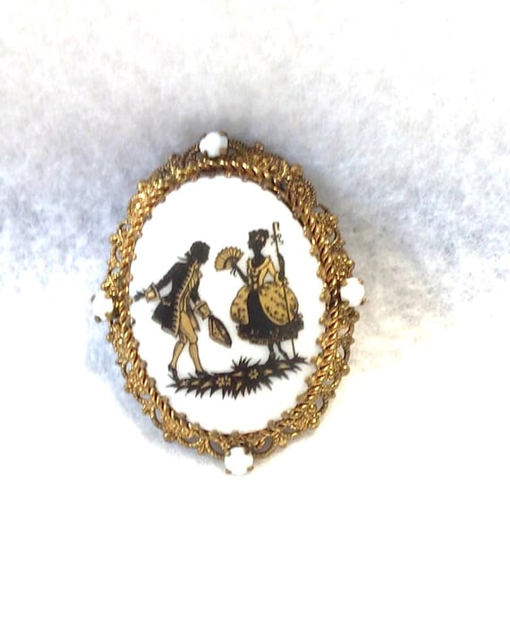Courting Couple Brooch signed W. Germany
