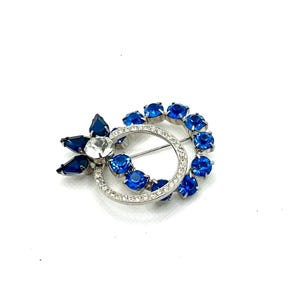 Vintage Blue and Clear Brooch