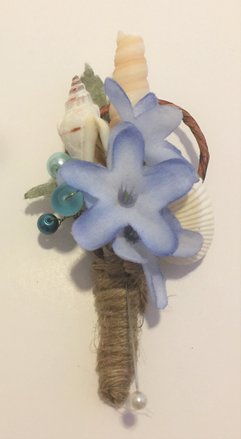 Grooms Boutonniere Beach Wedding Boutonniere Wedding Boutonniere Seashell Boutonniere Shell Boutonniere