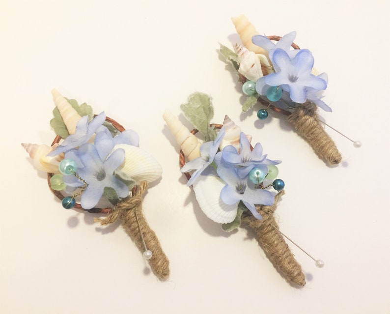 Grooms Boutonniere Beach Wedding Boutonniere Wedding Boutonniere Seashell Boutonniere Shell Boutonniere