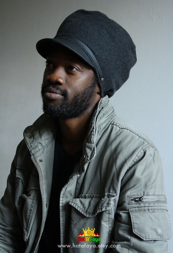 Rasta Hat for Dreadlocks, 100% Wool Satin Lining, With Faux
