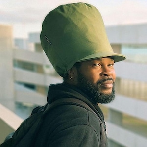 Kaki Plain color Rasta cap for dreadlocks, for Kings and Queens - Satin lined