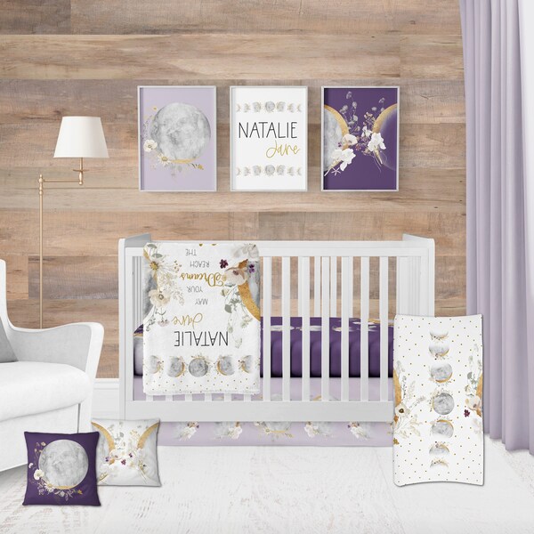Gray Crib Bedding Etsy