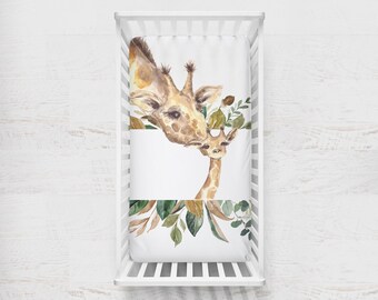 giraffe print crib sheet