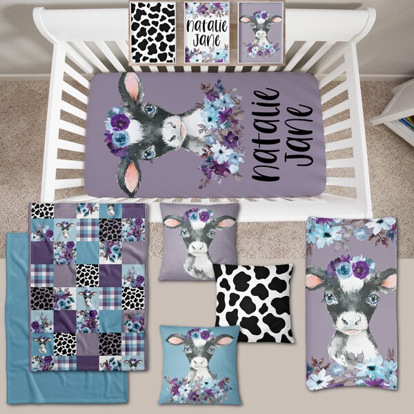 Purple Crib Bedding Etsy