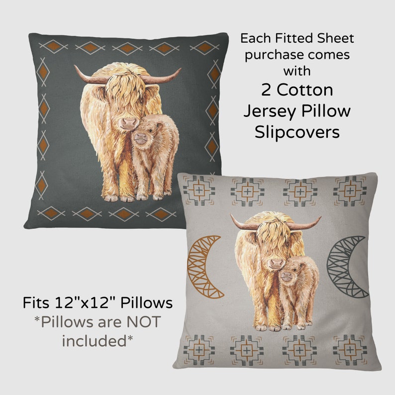 Highland Cow Baby Boy Crib Bedding Set Personalized Tribal Etsy