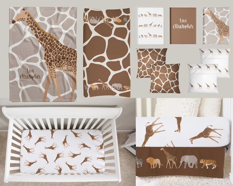 Giraffe Baby Blanket Safari Baby Bedding Crib Set Jungle | Etsy