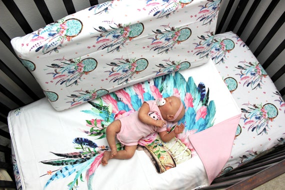 Indian Baby Girl Quilt Fitted Sheet Changing Pad Cover Etsy