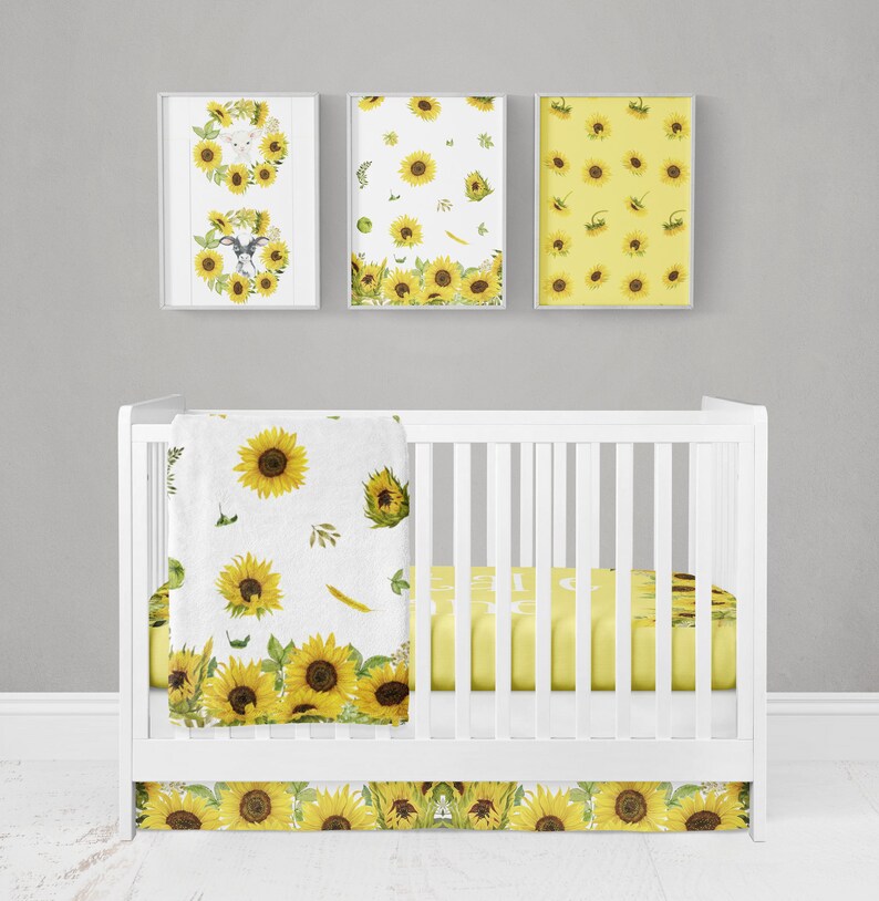Sunflower Baby Bedding Baby Girl Sunflower Crib Blanket Bed Etsy