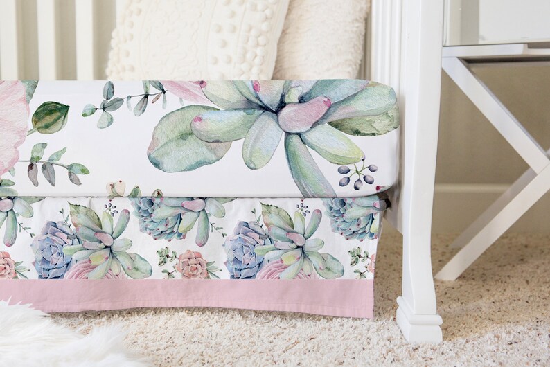 Baby Girl Crib Bedding Set Large Minky Blanket Fitted Sheet Etsy