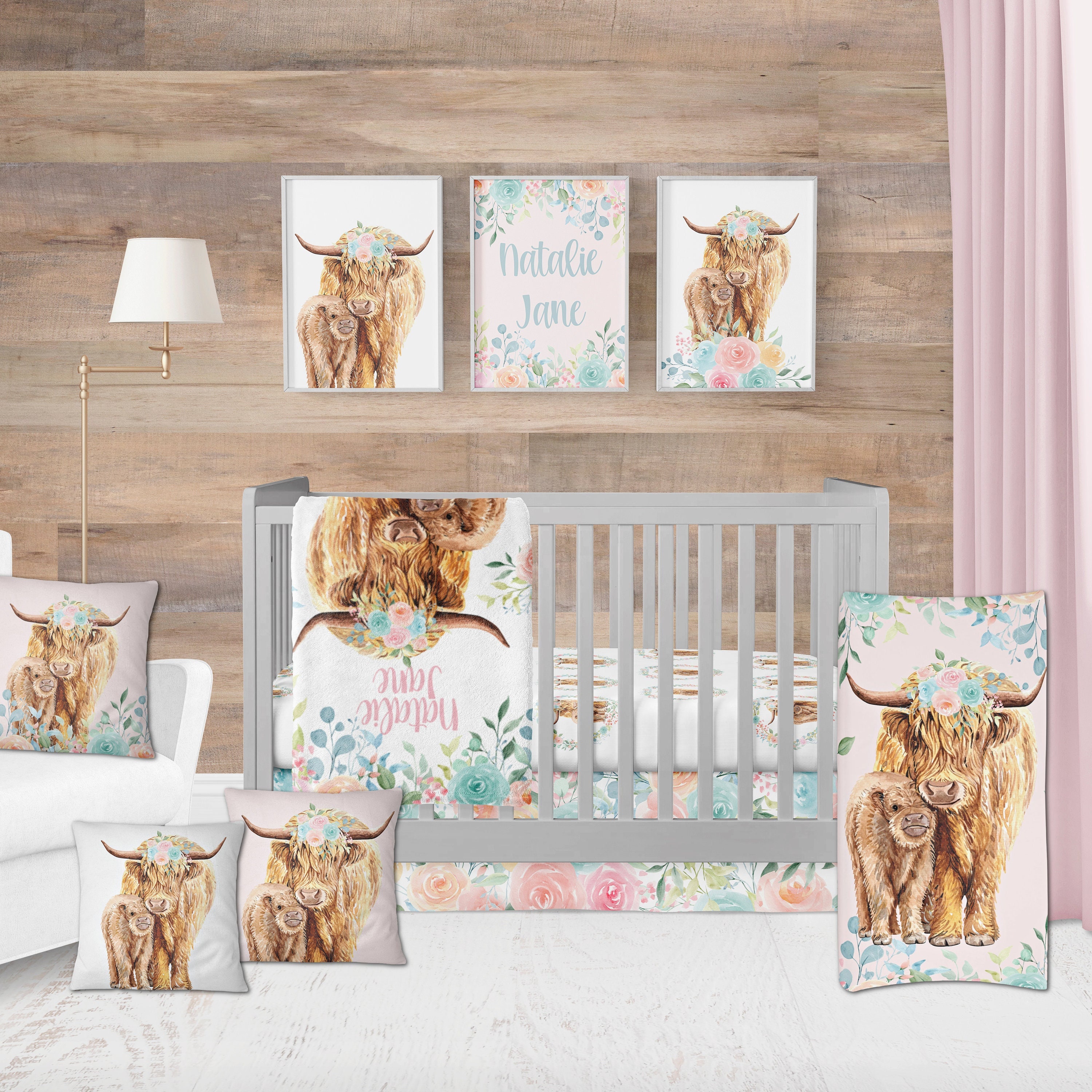 Pink and teal baby bedding sales