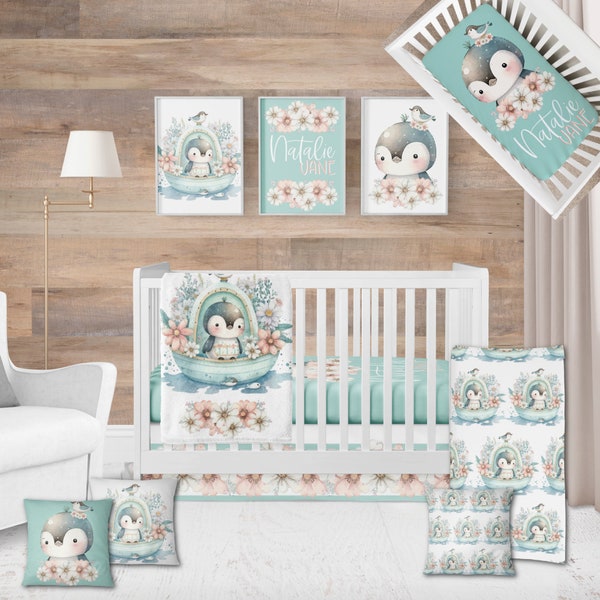 Teal Crib Set Etsy