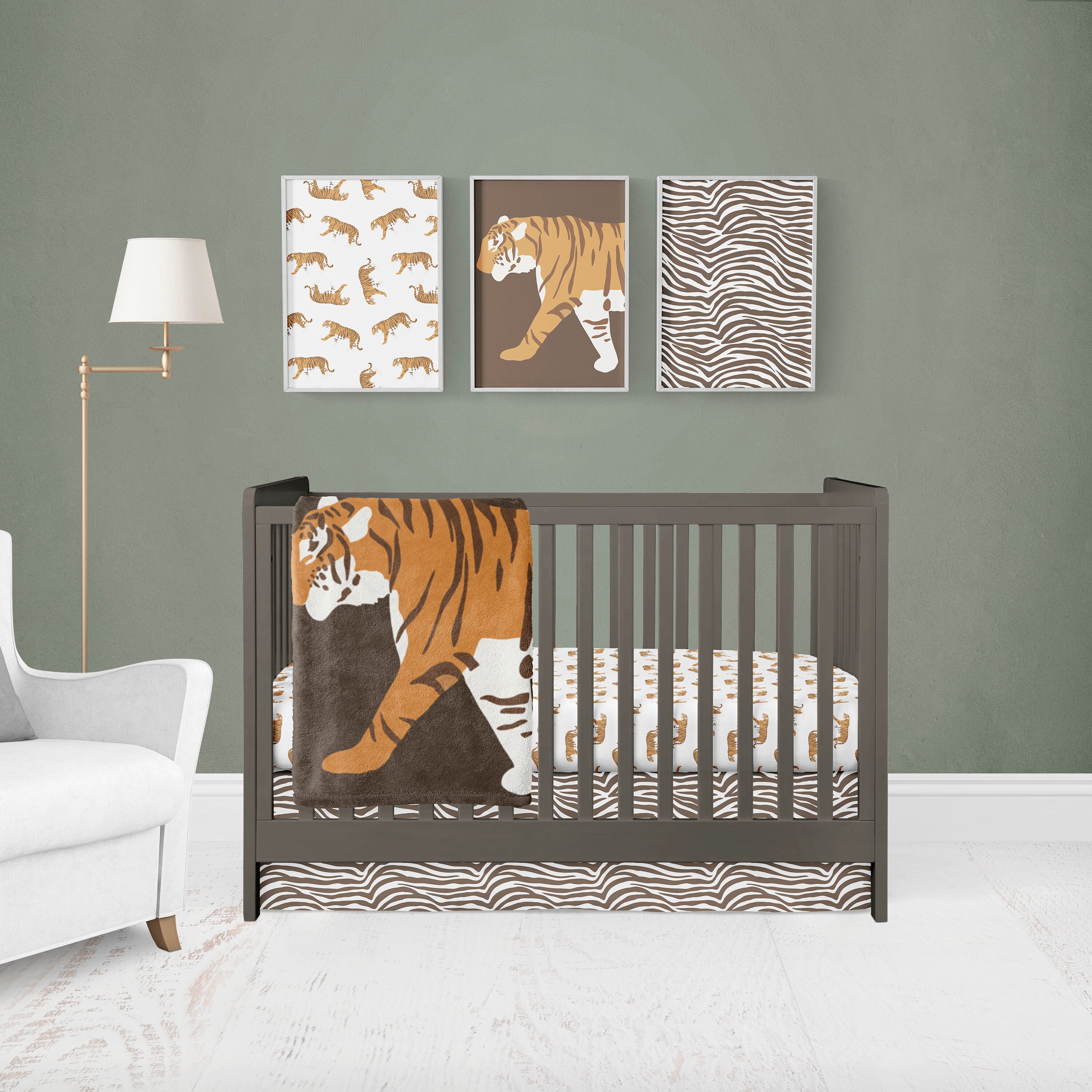 Personalized Tiger Baby Blanket Safari Baby Bedding Crib Set Etsy