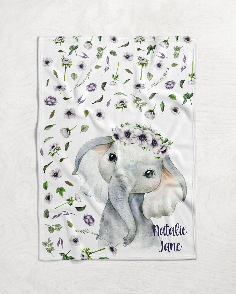 Elephant Baby Bedding Anemone Nursery Crib Bed Set Purple Etsy