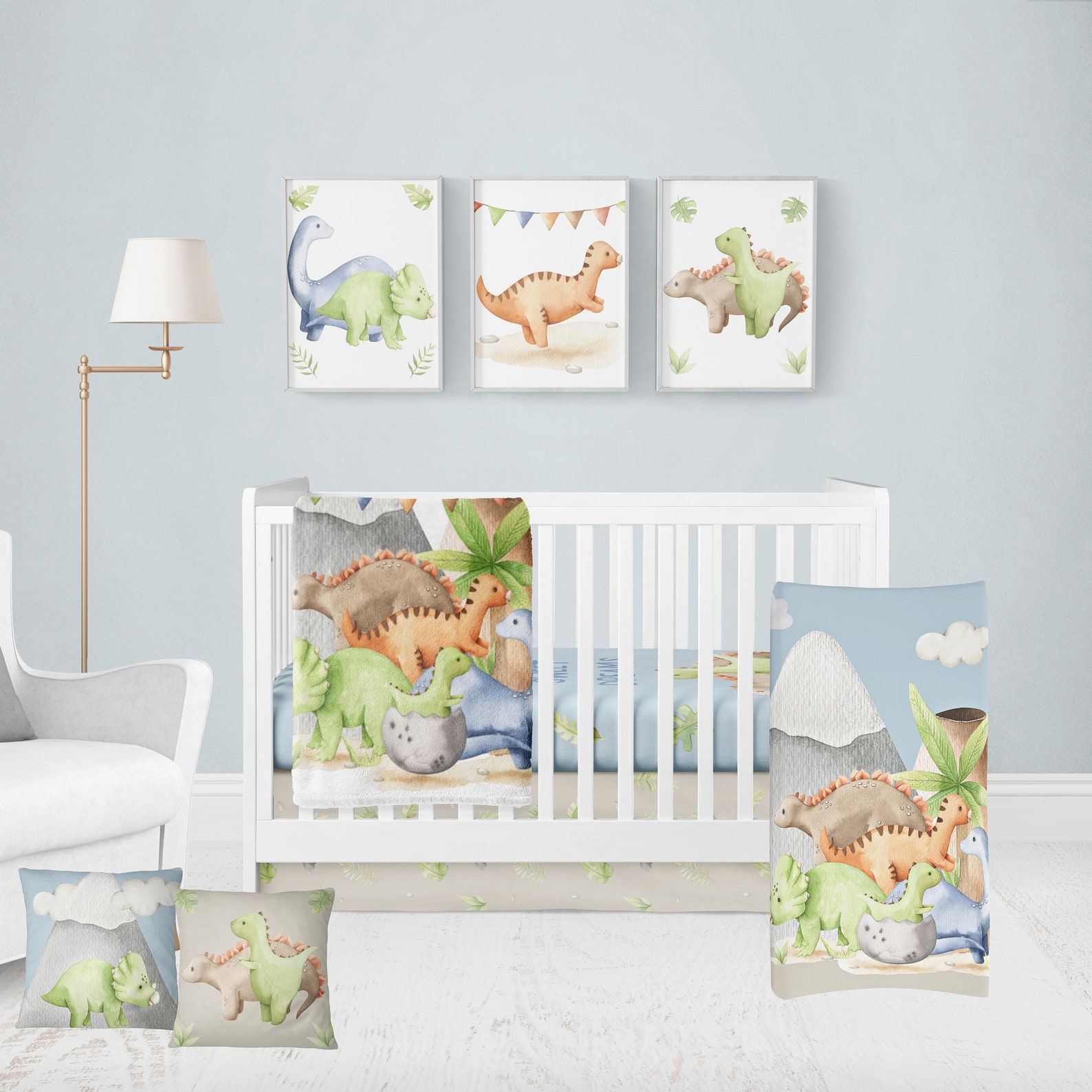 Personalized Dinosaur Crib Bedding Baby Boy Nursery Bed Set Etsy
