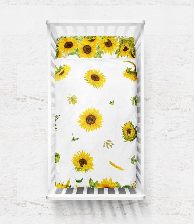 Sunflower Baby Bedding Baby Girl Sunflower Crib Blanket Bed Etsy