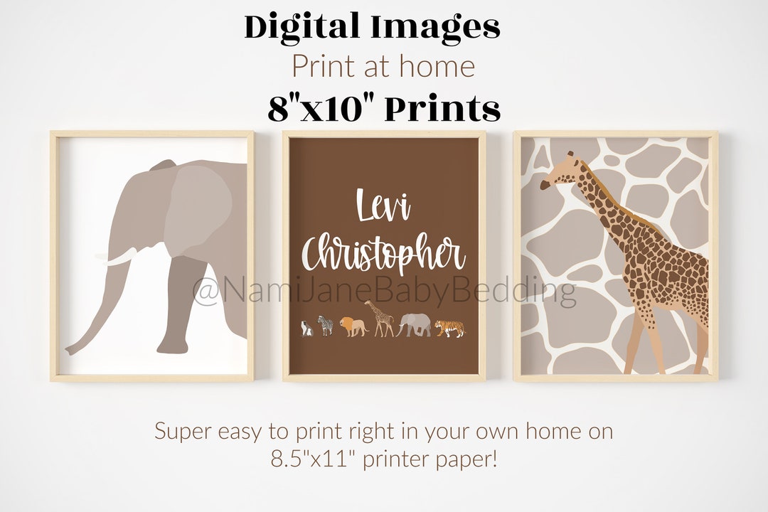 Giraffe & Elephant Nursery Digital Photo Prints 8x10 Etsy