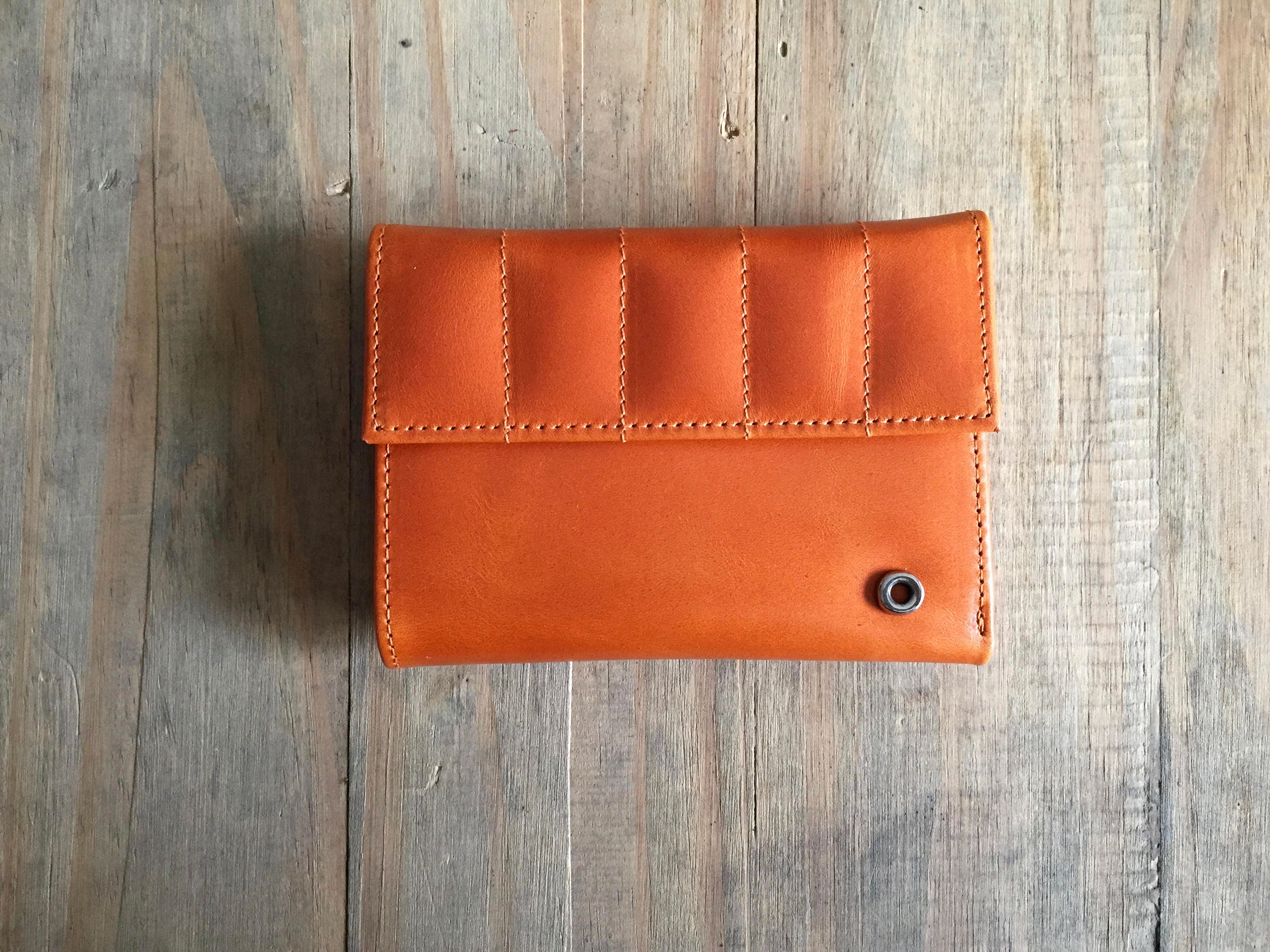 Orange wallet leather women Handmade wallet for ladies Etsy
