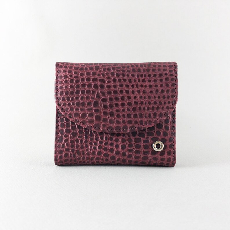 Minimalist Small Leather Wallet For Women Bordeaux Compact Etsy - image 0
