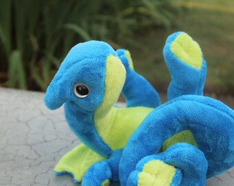 Sour Ball the baby Dragon, charteruse and teal