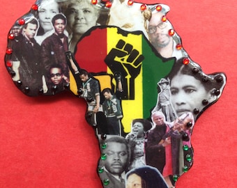 Afrikan Revolutionaries of the Diaspora Collage Necklace