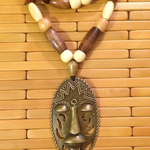 Bronze Tribal Mask Necklace!!