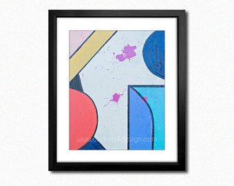 colorful downloadable abstract art, wall home decor, printable artwork