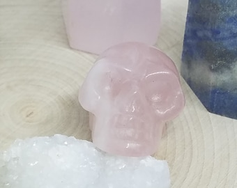 Rose Quartz Crystal Skull, Rose Quartz Sugar Skull, Rose Quartz Crystal, Rose Quartz Stone Skull,Rose Quartz Skulls,Crystal Skull Goth Decor