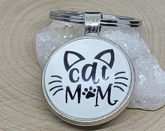 Cat Mom Photo Keychain, Keychain Car Accessories, Cat Mom Keychain, Cat Photo Keychain, Cat Keychains, Cat Mom Keyring, Cat Lover Gift