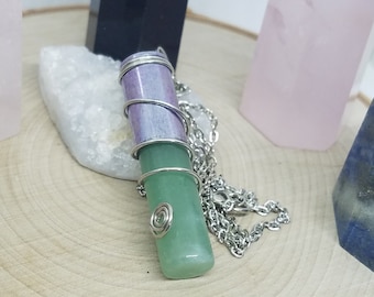 Aventurine Crystal Bullet Necklace,Aventurine Bullet Necklace,Aventurine Bullet Jewelry,Green Aventurine Crystal,Aventurine Crystal Necklace