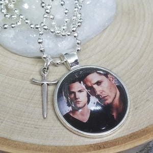 Dean Winchester Photo Necklace, Sam Winchester Photo Jewelry, Supernatural Pendant Necklace, Supernatural Charm Necklace, Supernatural Gift image 6