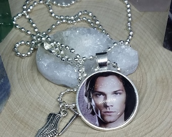 Supernatural Sam Winchester Photo Necklace, Sam Winchester Demon Pendant, Supernatural Photo Pendant, Sam Winchester Glass Necklace