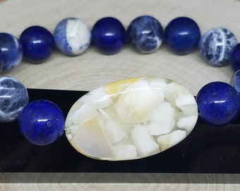 Lapis Lazuli Crystal Bracelet, Lapis Lazuli Gemstone Bracelet, Lapis Lazuli Boho Bracelet, Lapis Lazuli Beaded Bracelet, Sodalite Bracelet