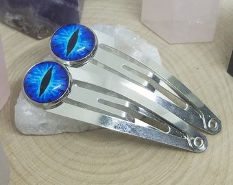 Evil Eye Hair Clips, Dragon Eye Hair Clips, Witch Hair Clip, Silver Barrette Hair Clips, Hair Clips For Women, Evil Eye Snap Clips