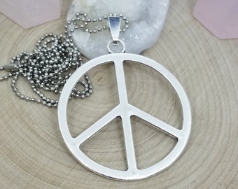 Peace Necklace,Peace Sign Medallion Necklace,Peace Pendant,Free Spirit Boho Necklace,Free Spirit Yoga Necklace, Peace And Love Boho Necklace