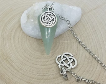 Green Aventurine Pendulum, Aventurine Crystal Pendulum, Raw Aventurine Dowsing Pendulum, Aventurine Pendulum, Scrying Pendulum Crystal