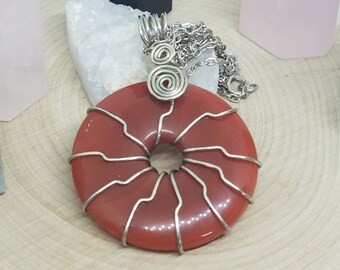 Red Aventurine Necklace, Aventurine Crystal Necklace, Aventurine Carnelian Necklace, Aventurine Crystal Pendant, Aventurine Stone Necklace