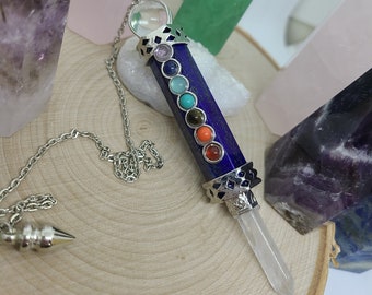 Lapis Lazulli Crystal Pendulum, Throat Chakra Cleansing Pendulum, Reiki Charged Altar Items, Blue Crystal Stone Pendulum, Crystal Point