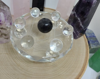 Quartz Crystal Grid, Black Tourmaline Crystal Grid, Quartz Crystal Sphere, Quartz Crystal Healing Crystals, Crystal Grid Wiccan Supplies