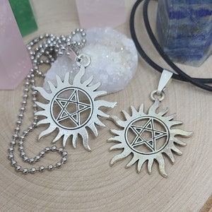 Supernatural Anti-Possession Symbol Necklace: Silver Alloy Pendant
